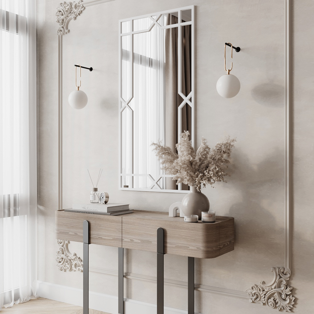 MZF-9750 Зеркало ЛОФТ, цвет белый, 1000х800