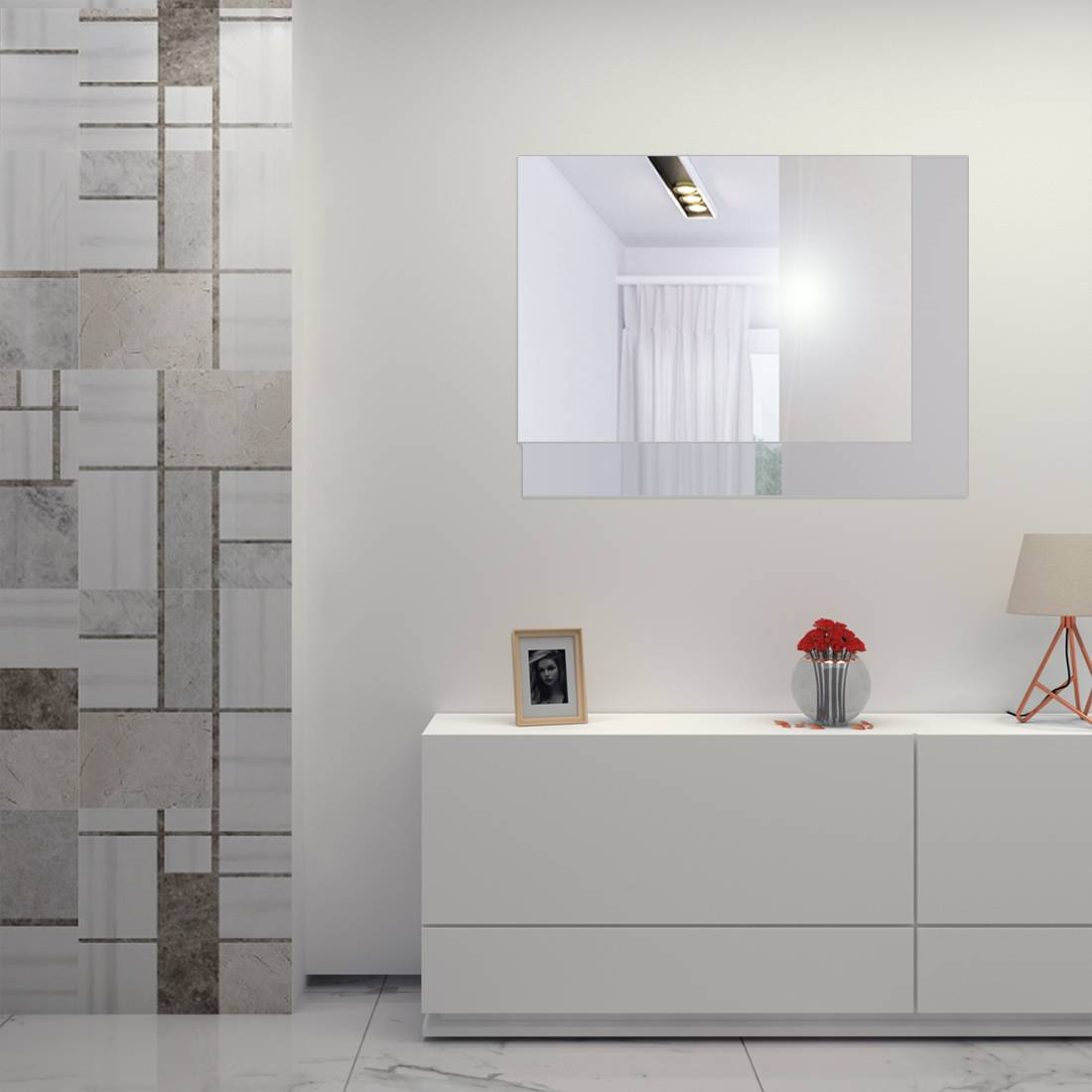 MZF-9658 Зеркало 800х600 с часовым механизмом