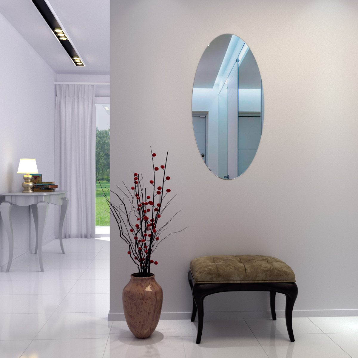 MZF-0111 Зеркало овальное ПК 1000х500 пластины